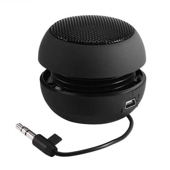 Draagbare 3,5 mm luidspreker, draadloze mini-luidspreker met 3,5 mm AUX-audio-aansluiting, draagbare mini-reisluidspreker van 3,5 mm met ingebouwde batterij voor mobiele telefoon MP3-pc (zwart) van Merkloos