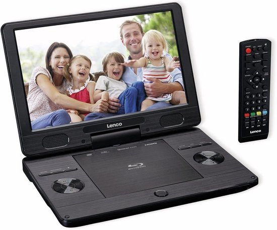 Draagbare Blu-Ray Speler - Mobiele DVD - Films Kijken - 11.5 Inch Draaiend Scherm - 1024 x 600 Pixels - Zwart