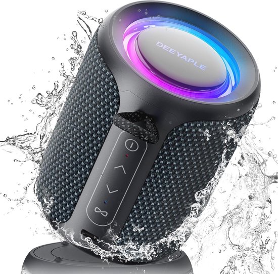 Draagbare Bluetooth luidspreker met waterdichte IPX7 en RGB-verlichting voor buiten, camping en feestjes van $
