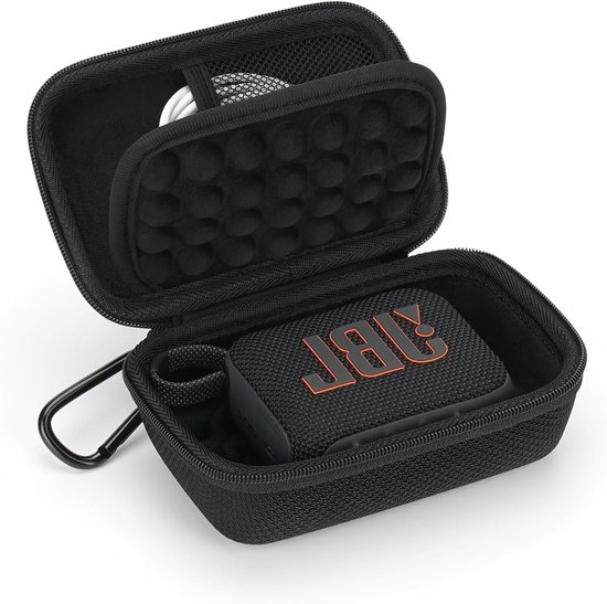Draagbare Bluetooth speaker beschermhoes voor JBL GO 4/GO3/GO2 - Harde opbergtas met schouderband en reisfunctie (Zwart) van Merkloos