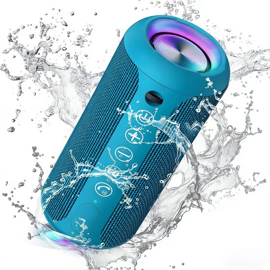 Draagbare Bluetooth Speaker - Mini Wireless Speaker Met LED-licht - Waterdichte Bluetooth Box Met 360° Surround Sound - Ondersteunt AUX TF-kaart En TWS Stereo Koppeling - Lange Batterijduur Met Diepe Bas - Geschikt Voor Buiten Strand En Feesten