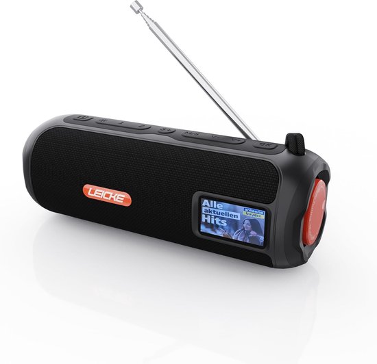 Draagbare DAB+ Radio met Bluetooth Speaker, 10W Stereo, Oplaadbare Batterij en RGB Verlichting van Merkloos