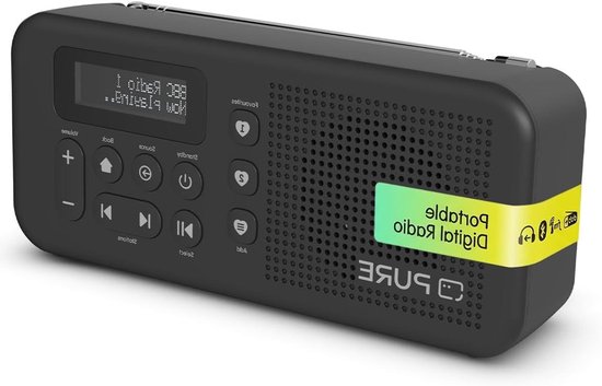 Draagbare DAB+ Radio - Zakradio Bluetooth - Muziek Streamen - 16 Uur Accu - Compact Formaat - Zwart