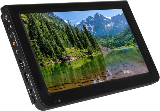 Draagbare Digitale TV 10 Inch met HD LED Scherm - Incl. Batterij voor Auto, Camping & Keuken