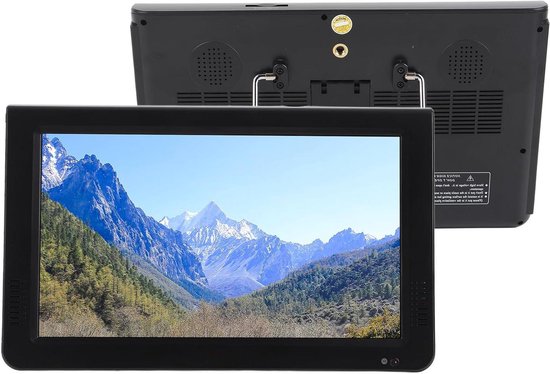 Draagbare Digitale TV - Televisie Mini TV - Onderweg Entertainment - Ingebouwde Batterij - 10 Inch Scherm - Zwart
