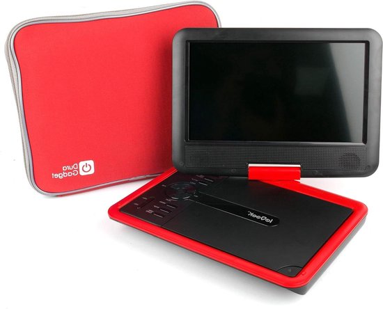 Draagbare DVD Koker - Neopreen Beschermhoes - Reizen met Media - Waterbestendig Ontwerp - 260 x 190 mm - Rood