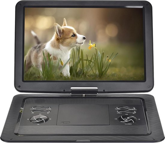 Draagbare DVD Speler - Auto DVD Speler - Films Kijken - 17.1 Inch HD Scherm - 4 Uur Batterijduur - Zwart