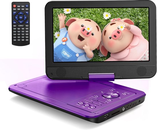 Draagbare dvd-speler - Auto mediaspeler - Films kijken - HD zwenkscherm - 10.5 Inch - Zwart
