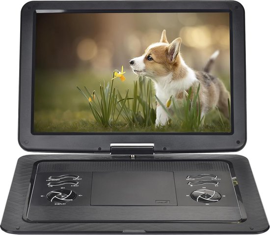 Draagbare DVD Speler - Auto Scherm - Reizen met Kinderen - Groot Draaibaar Scherm - 17 Inch HD - Zwart