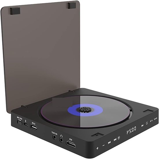 Draagbare DVD Speler - Multimediaspeler CD - Films Kijken - Met Afstandsbediening - 1 kg - Zwart