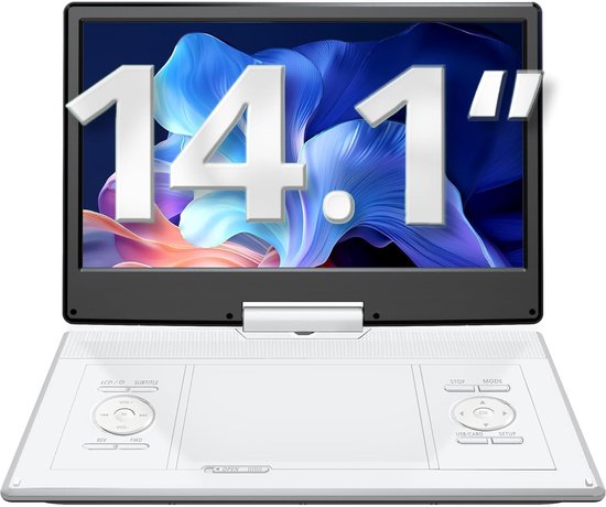 Draagbare DVD speler - Portable DVD speler - Met USB en Accu - Voor in Auto - Reisdisplay