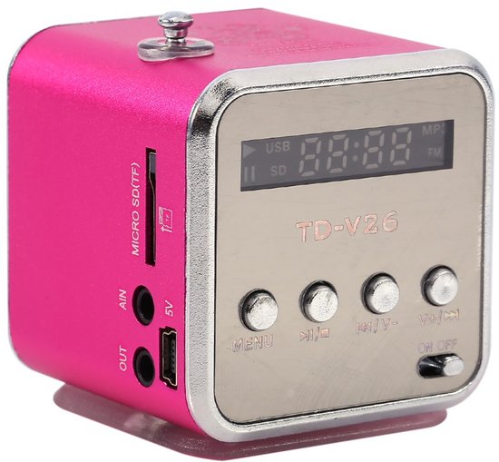 Draagbare FM-radio en MP3-speler met luidspreker
