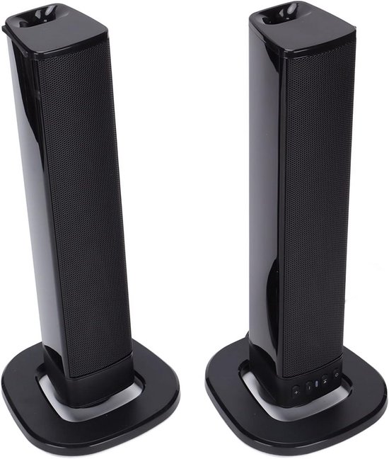 Draagbare Geluidset - Afneembare Speakers - Home Cinema - Dubbele Subwoofers - 40 cm Lengte - Zwart
