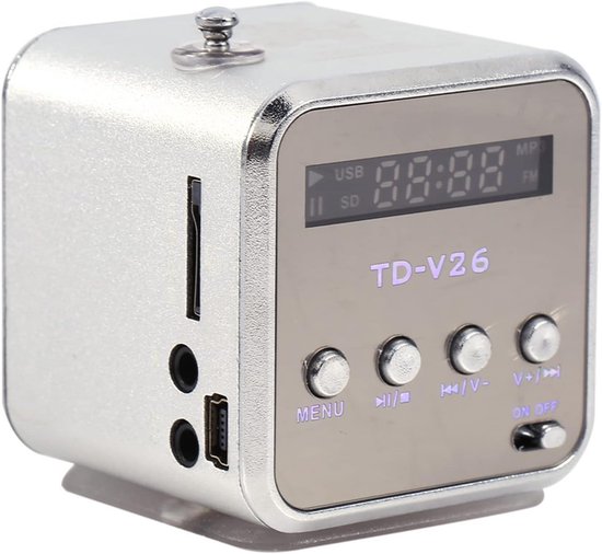 Draagbare Mini Speaker met FM Radio, Oplaadbare Batterij en MP3 Afspelen via USB/TF-kaart van Merkloos