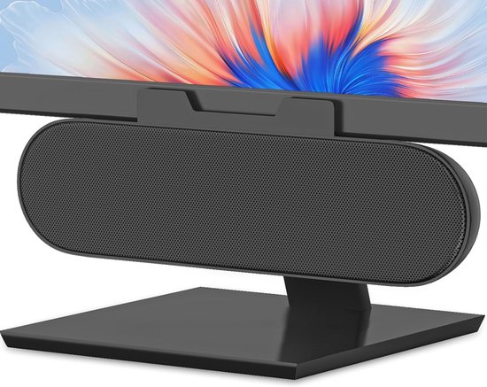 Draagbare Monitorluidspreker - Mini Soundbar voor PC, Laptop, Notebook, en Telefoon - Plug and Play (Zwart)