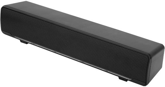 Draagbare Soundbar, Stereo Soundbar met USB-kabel Muziekspeler, Bass Surround Geluidsbox met 3.5mm Audio Plug voor PC, Mobiele Telefoons, Desktop, Laptop, TV, Tablet MP3, MP4 (Zwart) van Merkloos