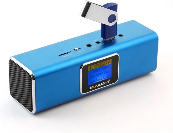 Draagbare Soundstation Stereoluidspreker met Oplaadbare Batterij, MP3, Radio en LCD van Merkloos