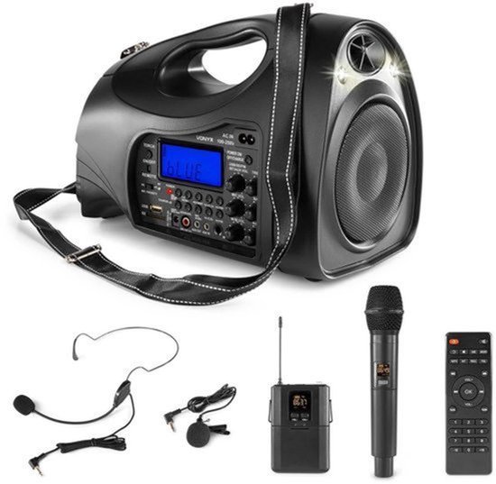 Draagbare Speaker Bluetooth 130W - Draagbaar PA Systeem Met Accu - 6,5 Inch Woofer - Zwart - Voor Presentaties En Muziek