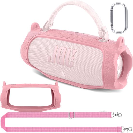 Draagbare Ultralichte Silicone Beschermhoes voor JBL Charge 6 Bluetooth Speaker met Carabiner en Schouderband van Merkloos