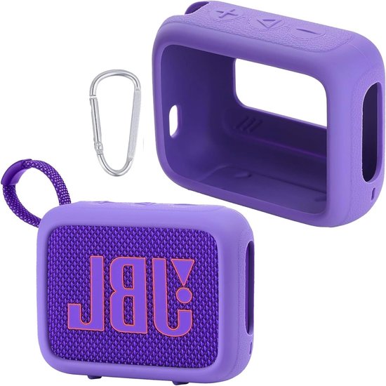 Draagbare Ultralichte Silicone Beschermhoes voor JBL Go 4 Bluetooth Speaker met Carabiner – Ideaal voor Reizen en Bescherming tegen Stoten