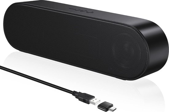 Draagbare USB Computerluidspreker voor Desktop en Laptop - Mini Soundbar met Volumeregeling en Dempknop