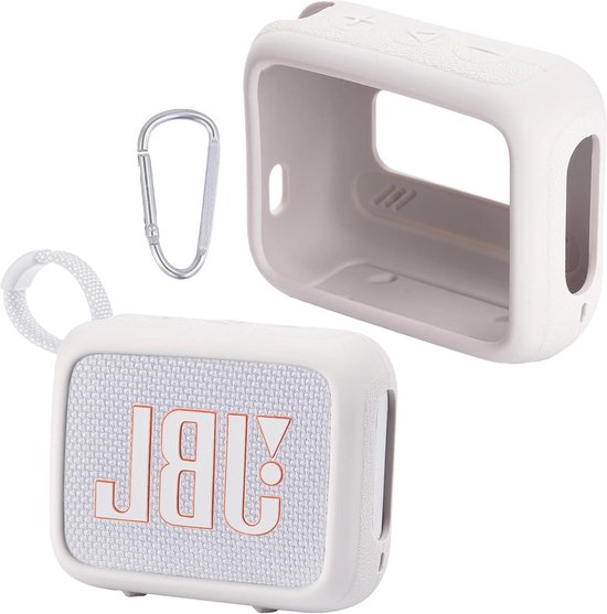 Draagtas en Siliconen Beschermhoes voor JBL Go 4 Bluetooth Speaker, Ultralicht en Met Carabiner, Ideaal voor Reizen en Bescherming van Merkloos