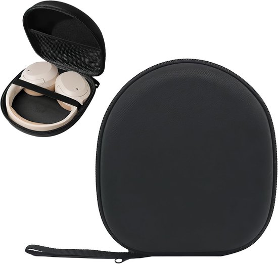 draagtas voor hoofdtelefoon, compatibel met Sony MDR-XFB950BT, MDRZX310, MDRZX330, COWIN E7, Bose QC25, Grado SR80, gemaakt van duurzaam nylon, zwart, universele maat