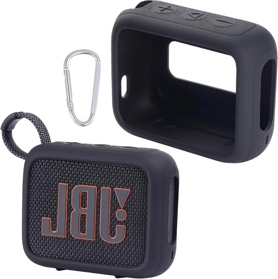 Draagtas voor JBL Go 4 Bluetooth Speaker - Ultralichte Silicone Bescherming met Carabiner, Ideaal voor Reizen en Outdoor Gebruik