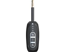DrPhone AirLink Pro – Bluetooth 5.4 - 3 In 1 Zender/Ontvanger - TX (Transmit) Modus - RX (Receive) Modus & Broadcast Modus - met Geavanceerde LE Audio Auracast-technologie - Zwart van Merkloos