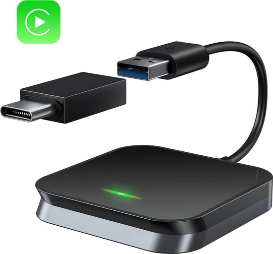 DrPhone DriveCast - Draadloze CarPlay Adapter - 5,8 GHz Wifi - CarPlay Dongle – Draadloos Verbinden - Zwart van DrPhone