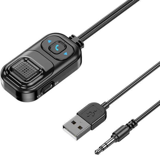DrPhone FlexiSound - 2 in 1 - Draadloos 5.1 - Draadloze connecties - Ontvang & Verstuur Geluid - Tot 10 Meter - Lijn Lengte 1M - USB Poort - Zwart van DrPhone