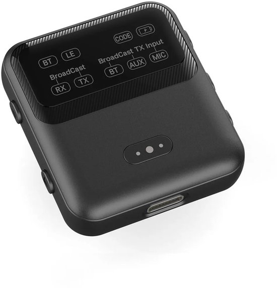 DrPhone PulseCast Bluetooth 5.4 Zender & Ontvanger – Auracast Audio Delen – USB-C & AUX – Lage Latency – TX/RX Adapter