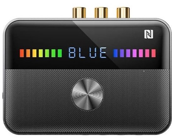 DrPhone SoundSyncX - Bluetooth 5.3 Audio-Ontvanger En Zender – Dynamische RGB-verlichting - Helder LED-display - Diverse Aansluitmogelijkheden - Dual Connection - Slimme NFC-koppeling - Zwart van Merkloos