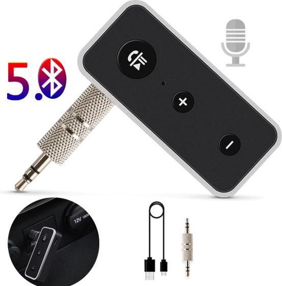 DrPhone TECH2®- Bluetooth Receiver - Bluetooth 5.0 Wireless - Aux 3.5mm - Auto - Thuis - Speakers & Meer - Zwart van DrPhone