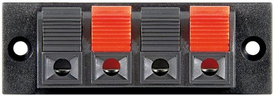 Dubbele Luidspreker Terminal - Speaker Aansluiting - Hifi Geluid - Schroefmontage - 4-polig - Zwart