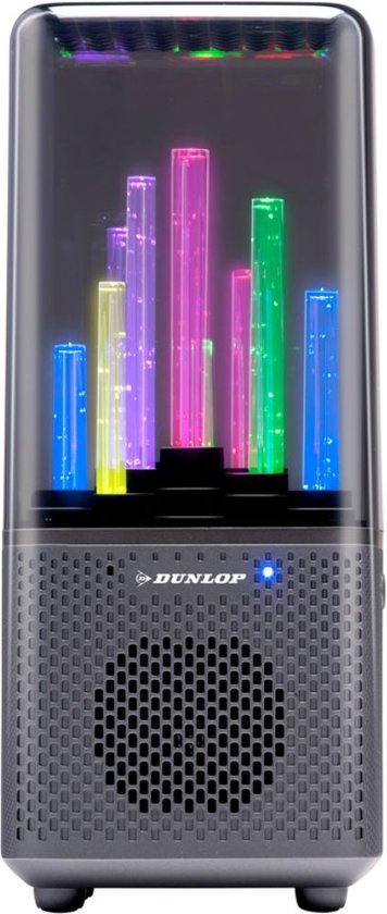 Dunlop Bluetooth Speaker met Licht - 9 LEDS - 1200mAh - 218 x 95 x 93 mm - Zwart van Dunlop