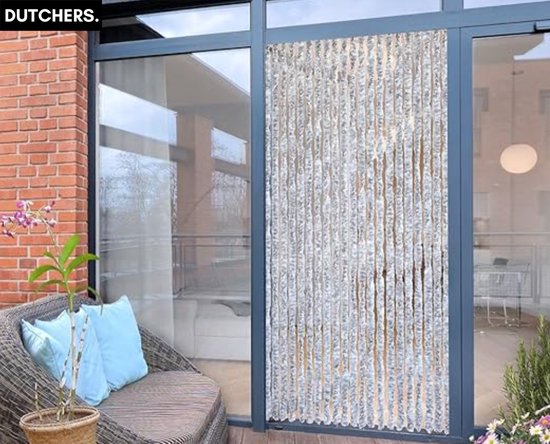 Dutchers.® Deurgordijn - Deurhor - Kattenstaart Vliegengordijn - Deurgordijn - Vliegengordijn - Insectengordijn - Grijs - 100x230 Cm van Dutchers.®