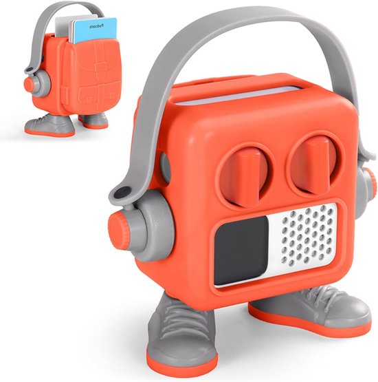 Duurzame Hard Shell Cover voor Yoto Mini Player - Beschermende Plastic Sleeve voor Mini Audio Speaker en Audio Kaarten (Oranje-Grijs) van Merkloos