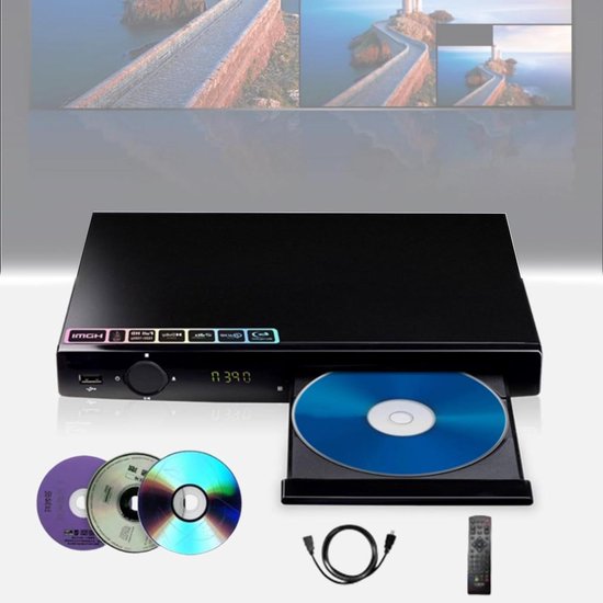 Dvd-speler - Blu-ray speler - Films Kijken - Regiovrije Schijven - 38 mm Hoog - Zwart