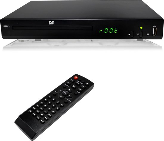 DVD Speler met HDMI - DVD Speler - DVD Speler HDMI - DVD Speler Laptop - Zwart - 1920x1080 - Inclusief HDMI Kabel - Met afstandsbediening - DVD en CD speler - Compact