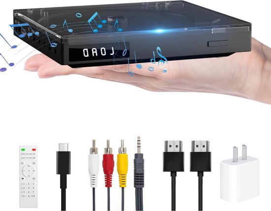 DVD Speler met HDMI - Externe DVD Speler - Blu Ray Spelers – Portable - Zwart