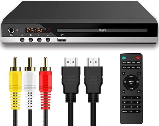 Dvd Speler - Mini Cd Speler - Films Kijken - Gratis Regio HDMI - Compact Ontwerp - Zwart Zilver