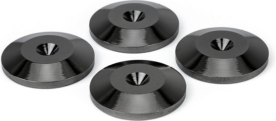 Dynavox Spike dempers, onderlegschijven, sluitringen voor luidsprekerboxen en apparaten, stijlvolle bescherming tegen krassen op de vloer of in het hifi-rek, set van 4, Black van Merkloos