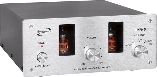 Dynavox TPR-3 buizen voorversterker met phono ingang - zilver van Dynavox
