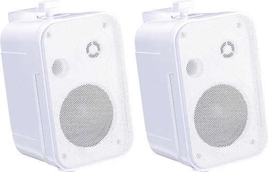 E-Audio B418 3,5"" 2-weg miniluidsprekers met ophangbeugel (8 Ohm 100 W) - Set van 2 - Wit van E-Audio