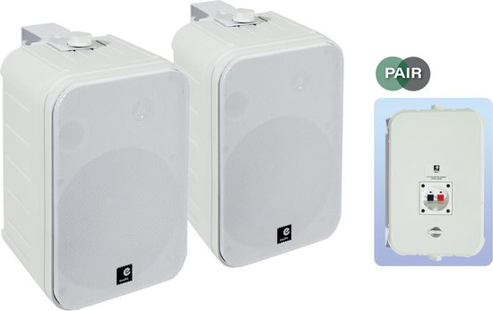 E-Audio B419 6.5" 2-weg luidsprekers met ophangbeugel 200W 8 Ohm - Set van 2 - Wit van Merkloos