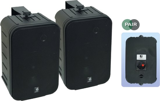 E-Audio B419B 6.5" 2-weg luidsprekers met ophangbeugel 200W 8 Ohm - Set van 2 - Zwart van E-Audio