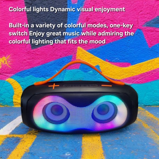 EBS-610-Bluetooth-speaker 20W - Draagbaar, met RGB-licht en 2400mAh batterij van etiger