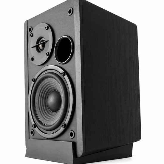 Edifier R1280DB Speaker Standaard - Downward Facing Speaker Stand - Bookshelf Speaker Houder - Verbeterde Geluidsrichting En Resonantie - Audio Accessoire Voor Bureau En Kast - Compact En Stabiel Ontwerp - Zwart