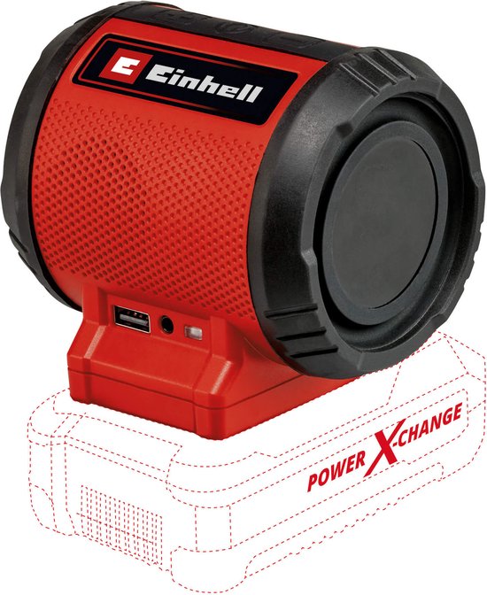 Einhell Accu Luidspreker TC-SR 18 Li BT Solo - Power X-Change - 18 V/Li-ion - Max. 85 dB - Bluetooth - AUX-/USB-aansluiting - Excl. accu en lader van Einhell